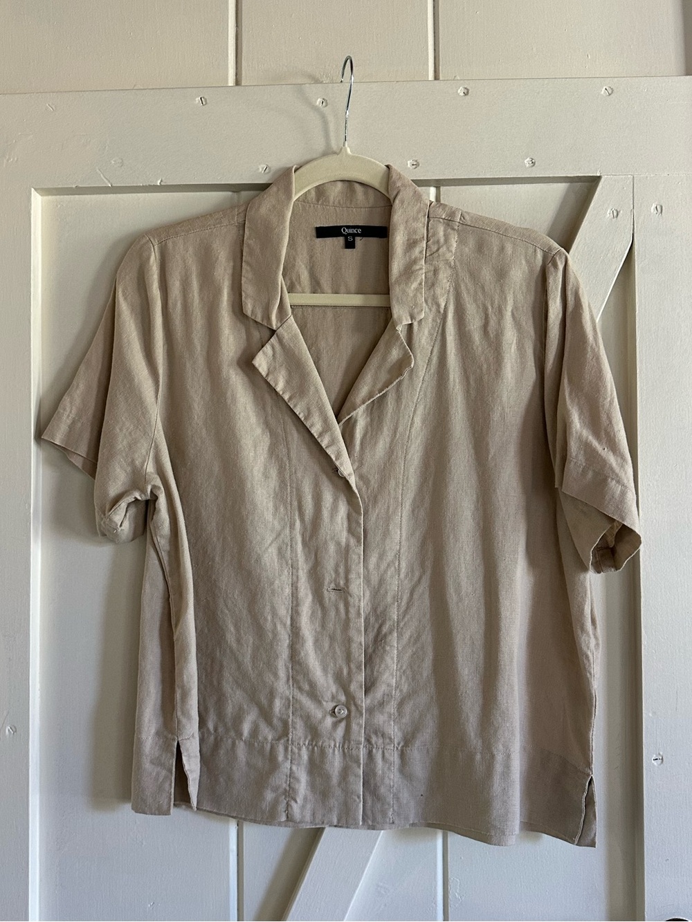 Quince Linen Women's Short-Sleeve Button- Front Shirt